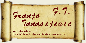 Franjo Tanasijević vizit kartica